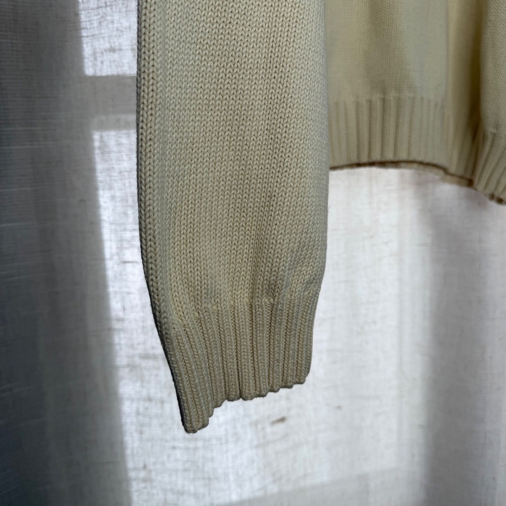 Vintage Polo Ralph Lauren Knit Sweater Cotton Ivory Pony Crew Men's Size XXL - Picture 7 of 9